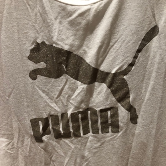 White Puma Racerback Tank with Grey Logo - Picture 2 of 6